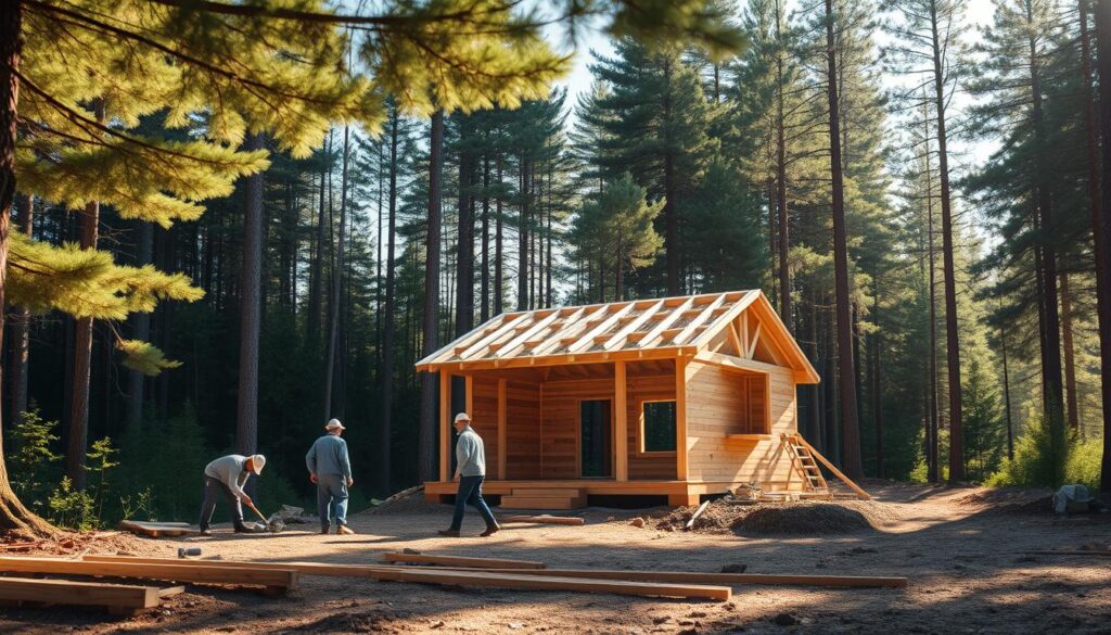 czas budowy domku leśnego
