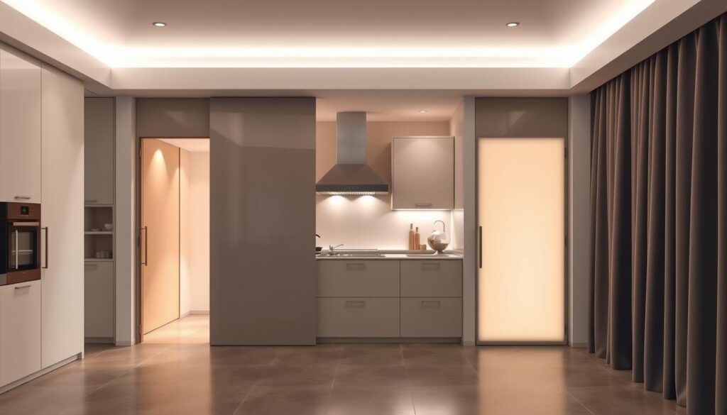 drzwi przesuwne, drzwi harmonijkowe, zasłony kuchenne