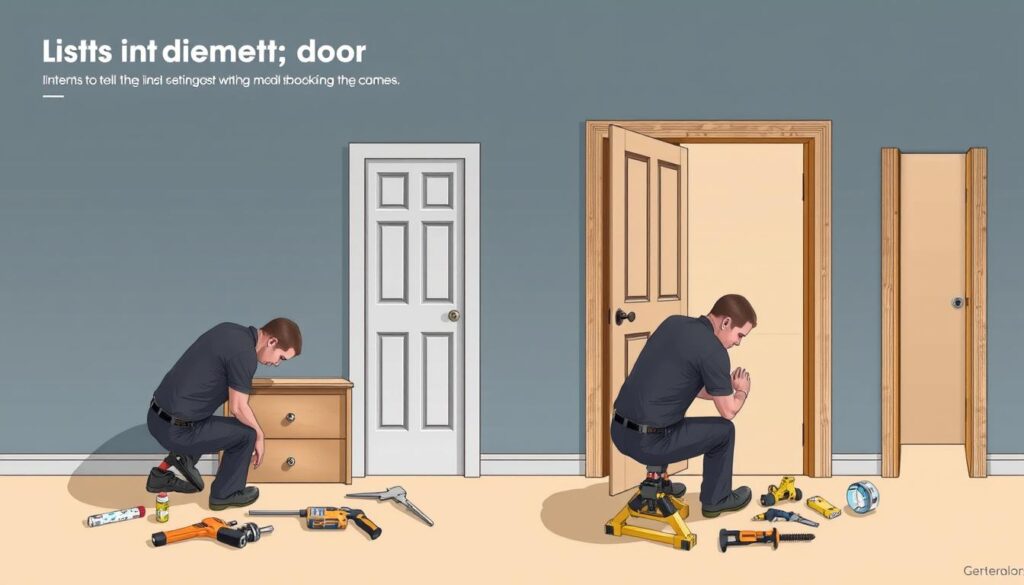 etapy montażu drzwi wewnętrznych