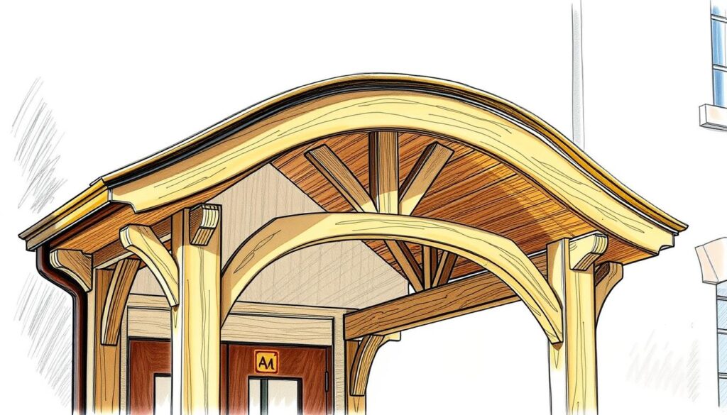 projekt daszka nad drzwiami