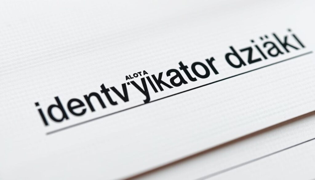 A detailed, close-up illustration of a land parcel identification number, or "identyfikator działki," presented against a clean, minimalist background. The document appears crisp and well-organized, with the numeric and alphanumeric characters prominently displayed in a legible, professional typeface. The lighting is soft and even, highlighting the tactile quality of the paper or document surface. The composition emphasizes the informational and administrative nature of the subject, conveying a sense of order and clarity. The overall mood is one of efficiency and practicality, reflecting the functional purpose of the "identyfikator działki" within the context of property management and real estate. A detailed, close-up illustration of a land parcel identification number, or "identyfikator działki," presented against a clean, minimalist background. The document appears crisp and well-organized, with the numeric and alphanumeric characters prominently displayed in a legible, professional typeface. The lighting is soft and even, highlighting the tactile quality of the paper or document surface. The composition emphasizes the informational and administrative nature of the subject, conveying a sense of order and clarity. The overall mood is one of efficiency and practicality, reflecting the functional purpose of the "identyfikator działki" within the context of property management and real estate.